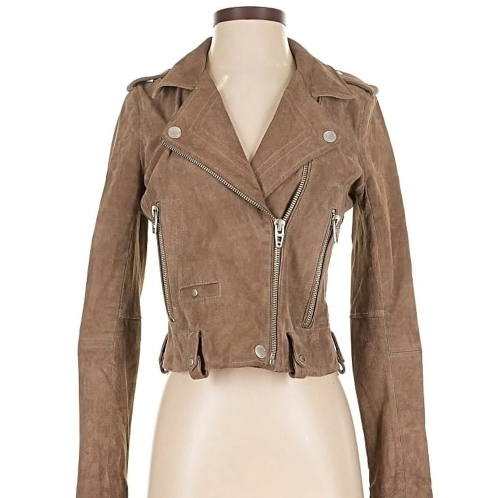 Blank NYC Tan Suede Moto Jacket